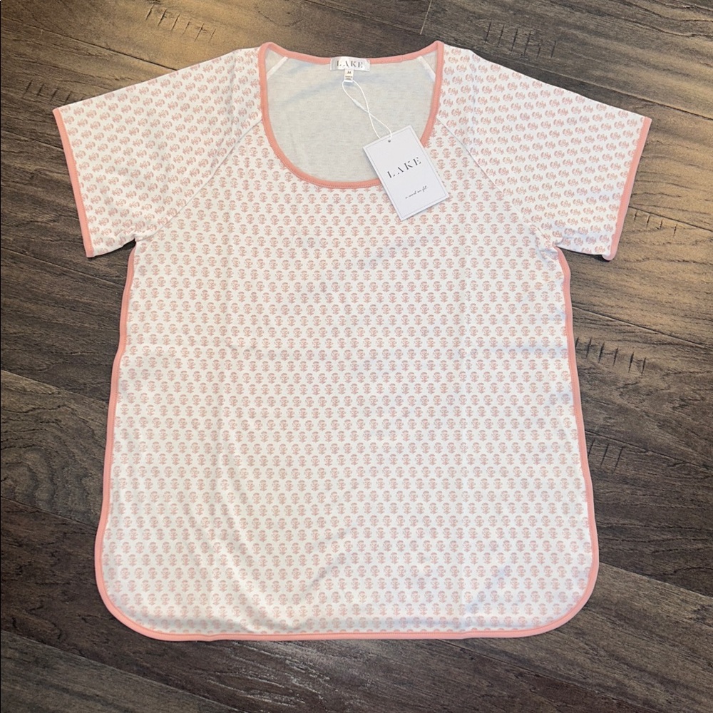 LAKE English Rose Short Sleeve Women’s Printed Pajama Top, size M NWT!